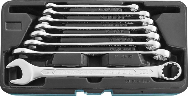 JonnesWay W84108S Набор ключей гаечных комбинированных с профилем SUPER TECH в кейсе, 8-19 мм, 8 предметов