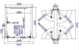 Подъемник с верхней синхронизацией, 2-х стоечный, SS-1114MR