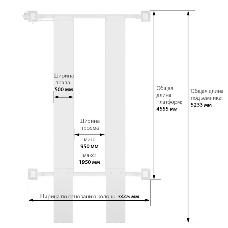Четырёхстоечный подъёмник Launch TLT-440E + траверса