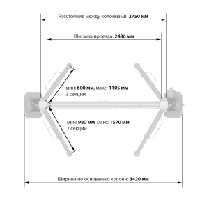 Автомобильный подъемник Launch TLT-245AT (XL)