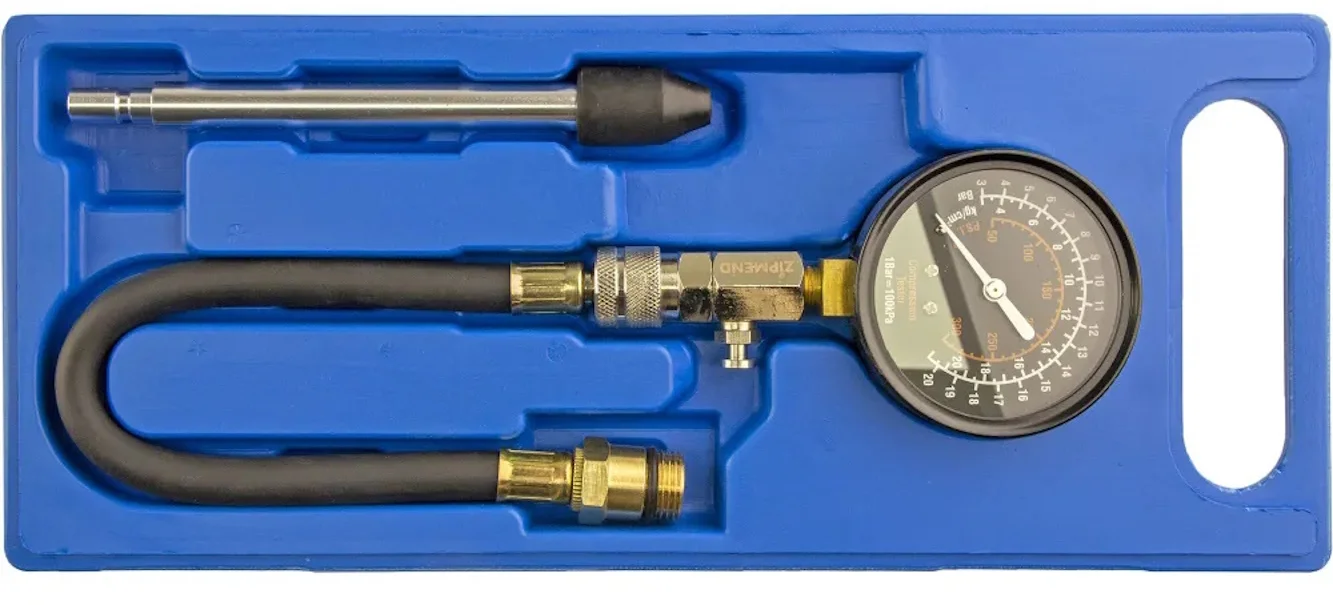 Компрессометр бензиновый с гибкой и жесткой насадкой (в кейсе), ZIPMEND