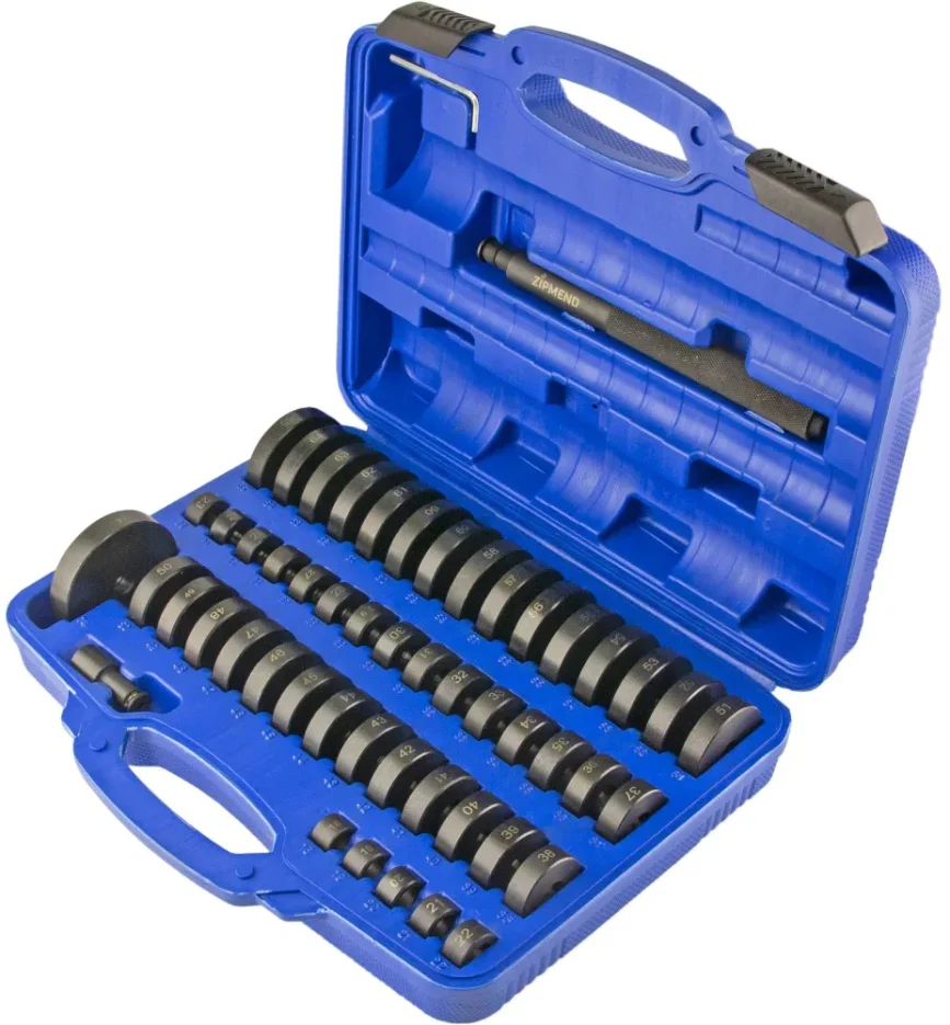 Набор оправок для запрессовки и выпрессовки подшипников, сальников и втулок 52 предмета, ZIPMEND