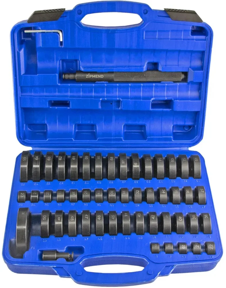 Набор оправок для запрессовки и выпрессовки подшипников, сальников и втулок 52 предмета, ZIPMEND