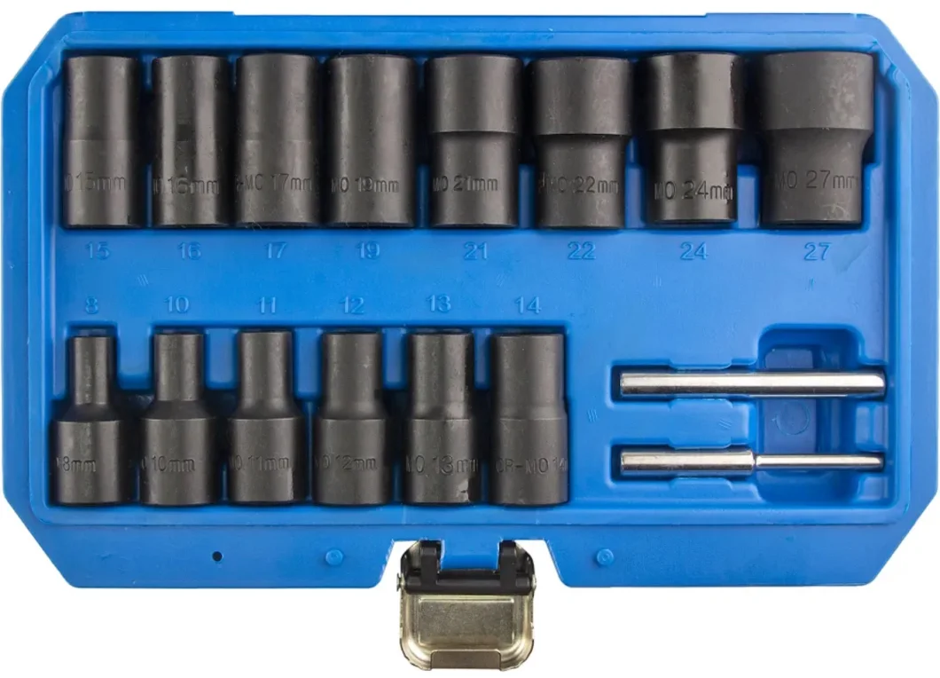 Набор головок экстракторов для поврежденного болтов и гаек 1/2», (8–27мм), 16 предметов, ZIPMEND