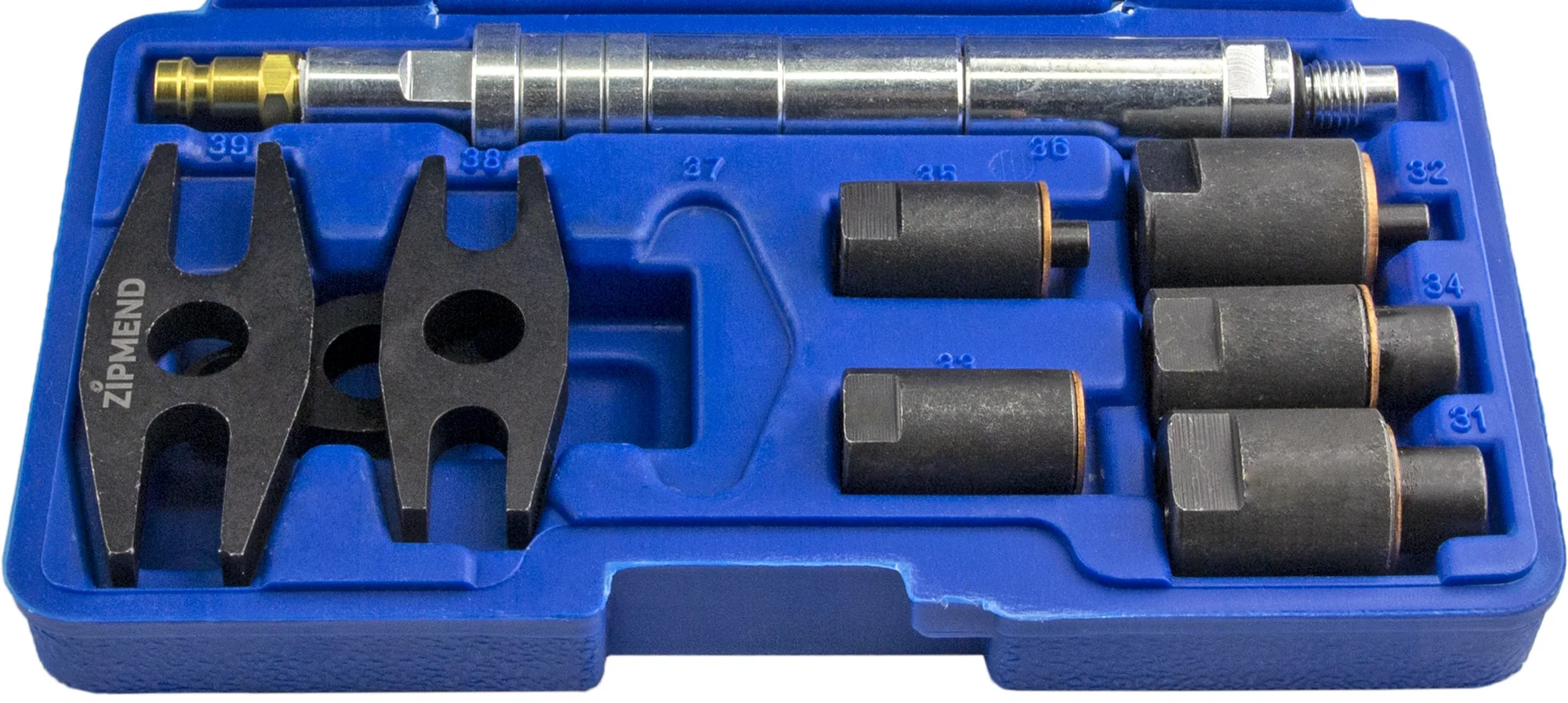 Набор прижимных форсуночных адаптеров для дизельного компрессометра, 9 предметов, ZIPMEND