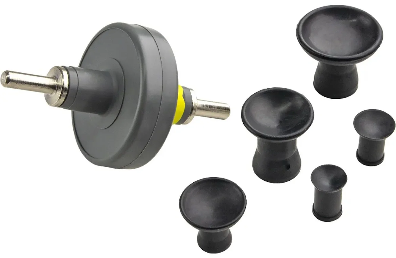 Насадка для притирки клапанов на дрель (присоска 16, 20, 30, 35, 45мм), 6 предметов, ZIPMEND