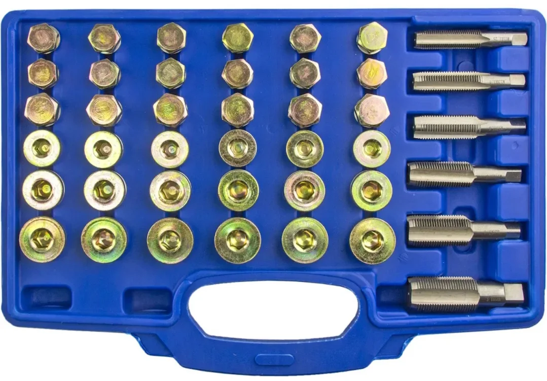 Набор для восстановления резьбы маслосливных отверстий, М13-М22, 114 предметов, ZIPMEND