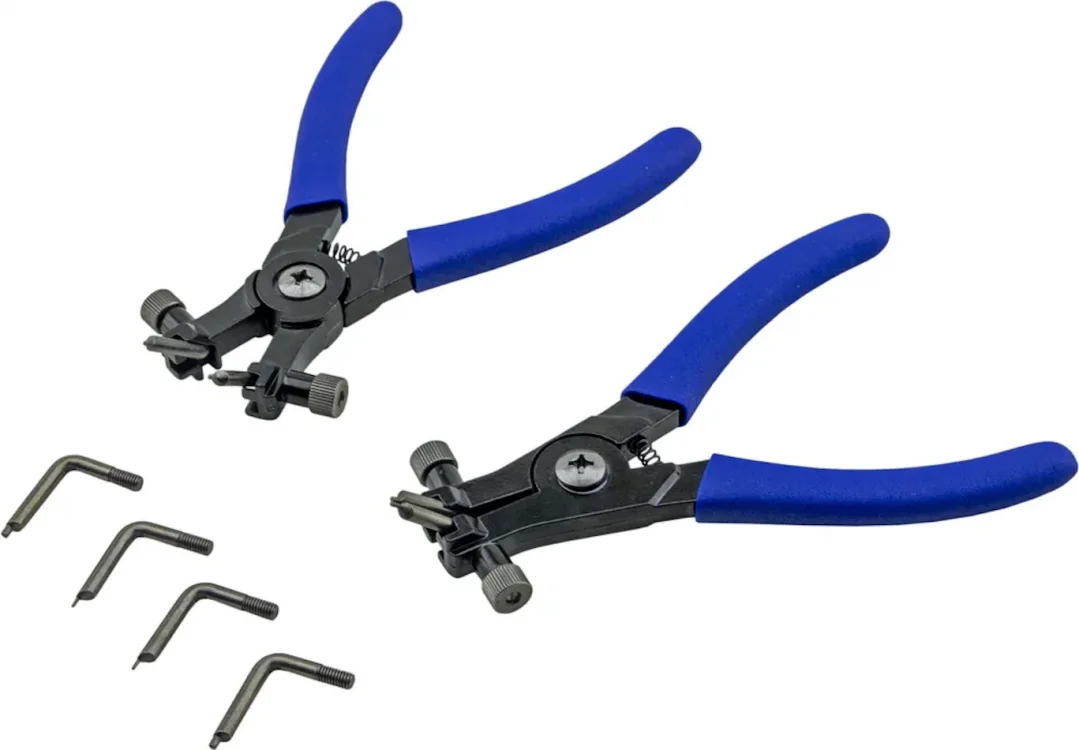 Набор универсальных съемников стопорных колец 2шт. сжим / разжим, 45°, 90°, 180° с насадками