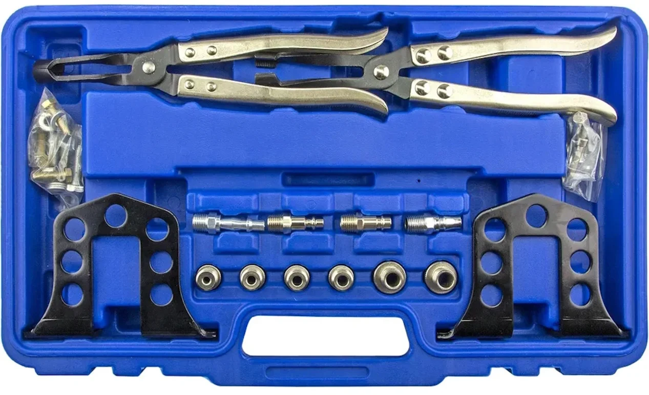 Рассухариватель клапанов универсальный с набором для замены маслосъемных колпачков.