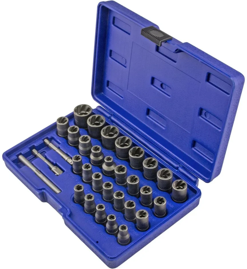 Набор головок экстракторов для поврежденного болтов и гаек 6–19мм, 32 предмета