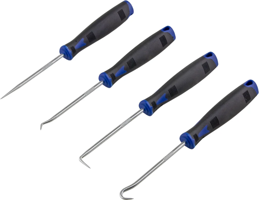 Набор крючков для демонтажа сальников и уплотнителей, 4 предмета