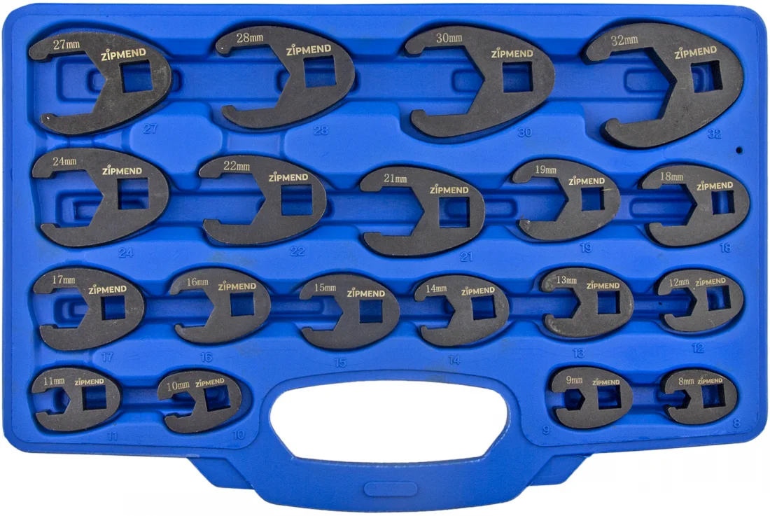 Набор ключей разрезных односторонних 8–32мм., 19 предметов, ZIPMEND